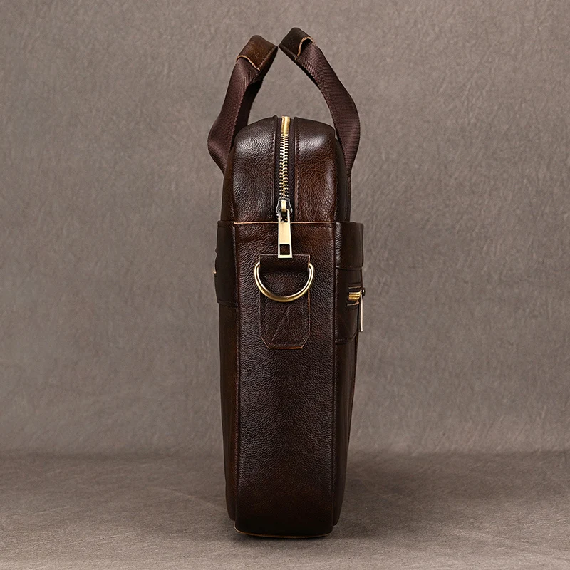 Luufan Men's Business Briefcase Fit 15" PC Genuine Leather Handbag Real Leather Male Laptop Handbag A4 Office Man Crossbody Bag