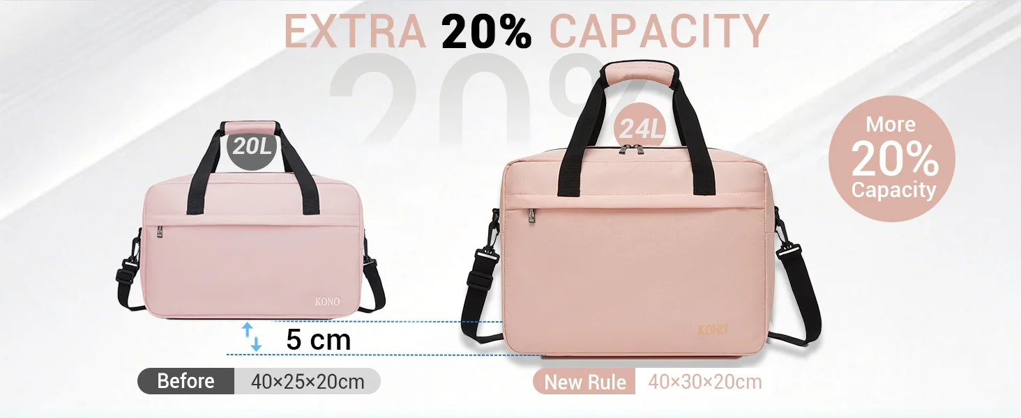 Kono Ryanair & Wizz Air Cabin Bags 40X30X20 Cm, 24L Carry on Luggage, Lightweight Weekender Travel Bags for Men and Women