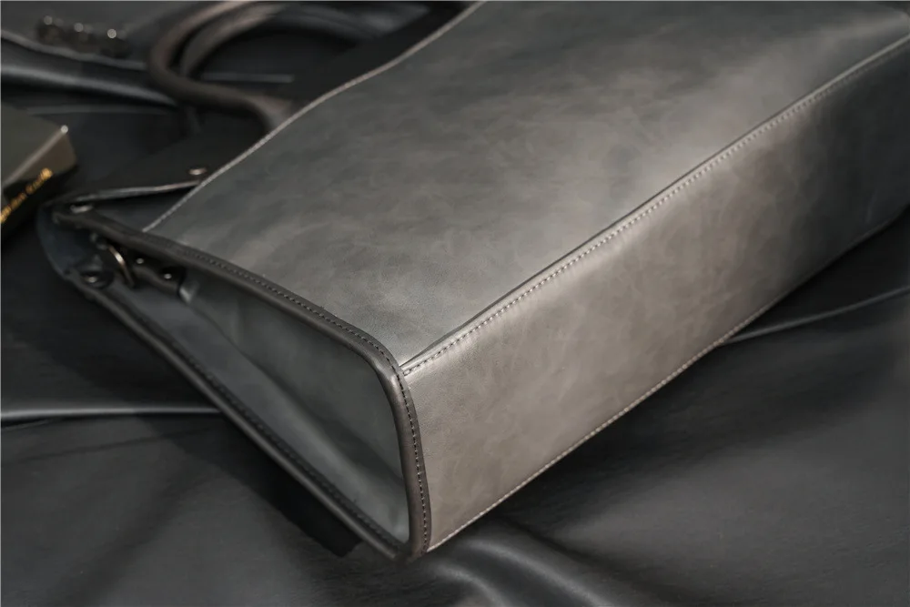 Large Capacity Men's Briefcase Vintage PU Leather Hand Bags Men Laptop Handbag With Shoulder Strap Satchels Male Crossbody Bags