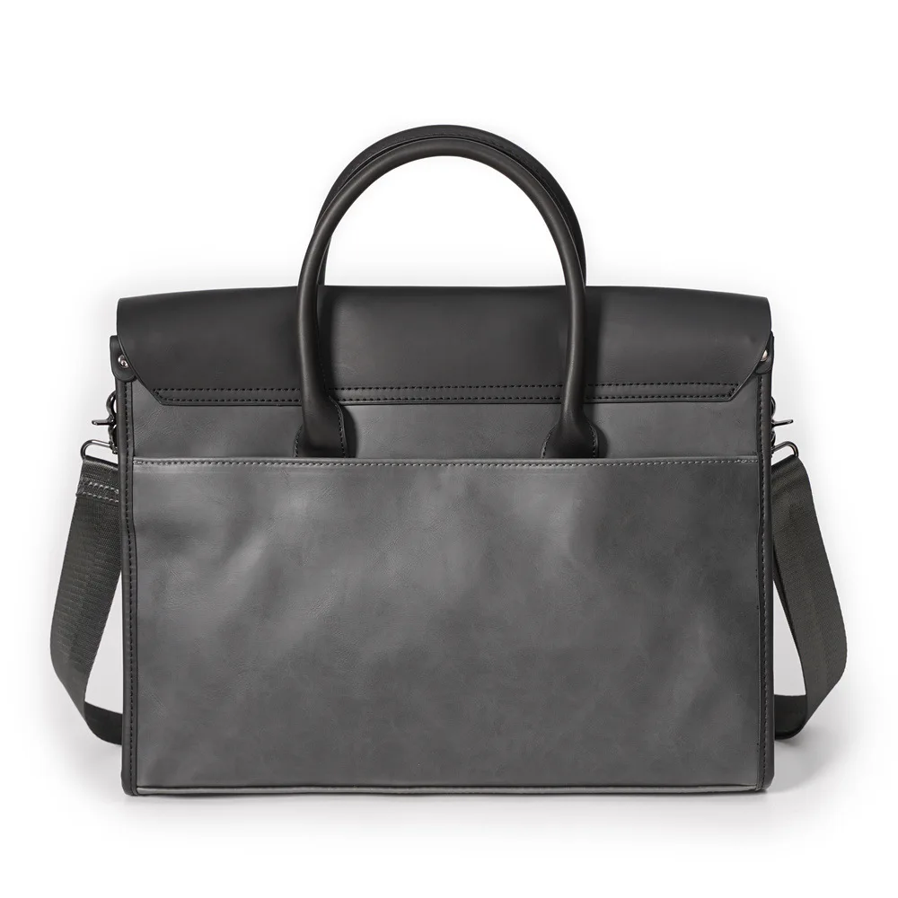 Large Capacity Men's Briefcase Vintage PU Leather Hand Bags Men Laptop Handbag With Shoulder Strap Satchels Male Crossbody Bags
