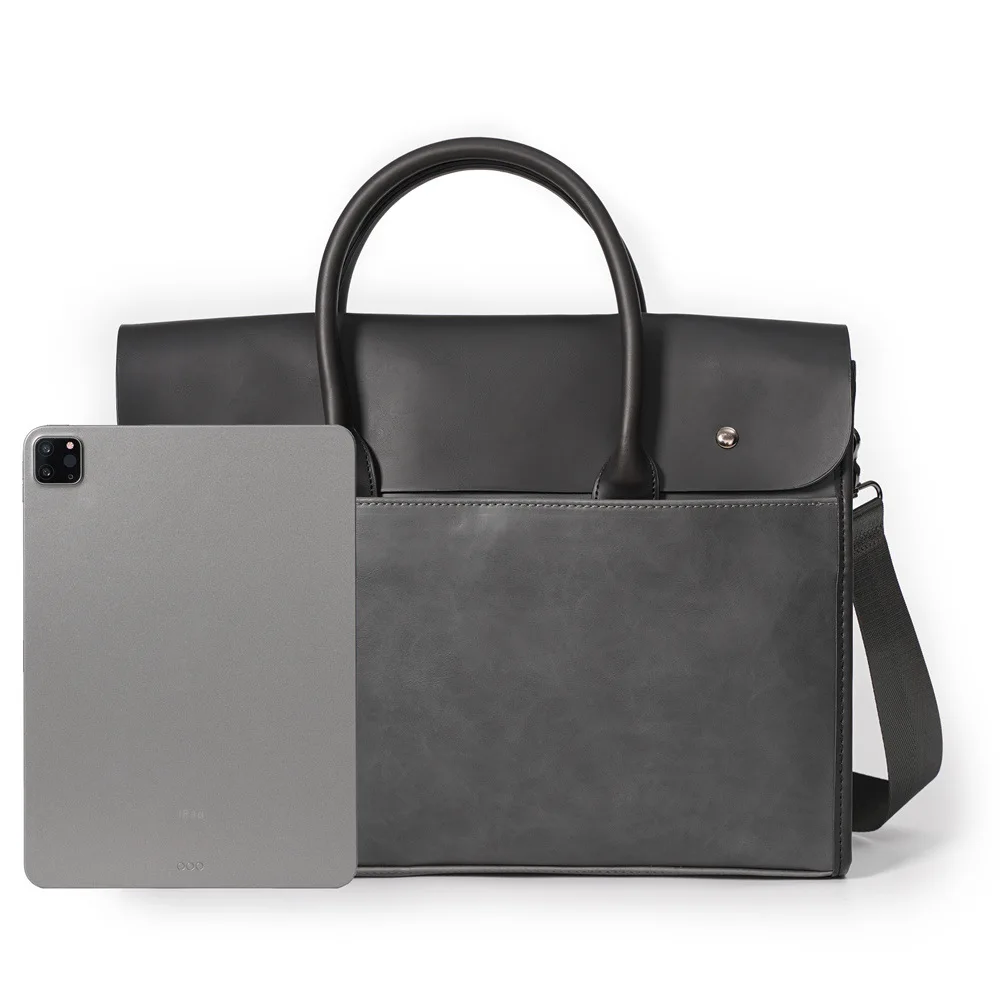 Large Capacity Men's Briefcase Vintage PU Leather Hand Bags Men Laptop Handbag With Shoulder Strap Satchels Male Crossbody Bags
