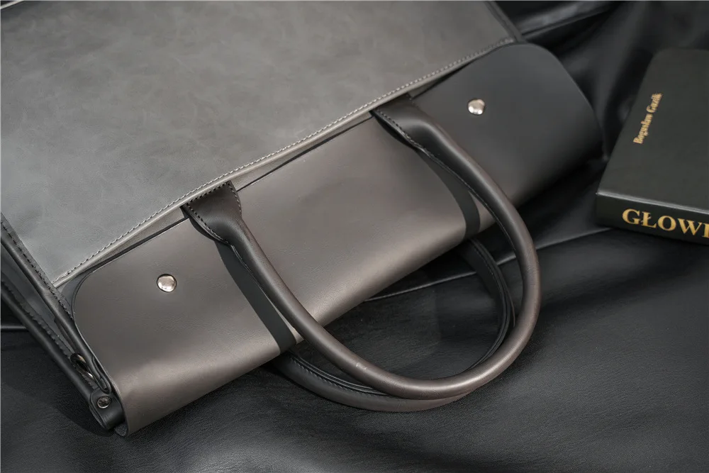 Large Capacity Men's Briefcase Vintage PU Leather Hand Bags Men Laptop Handbag With Shoulder Strap Satchels Male Crossbody Bags