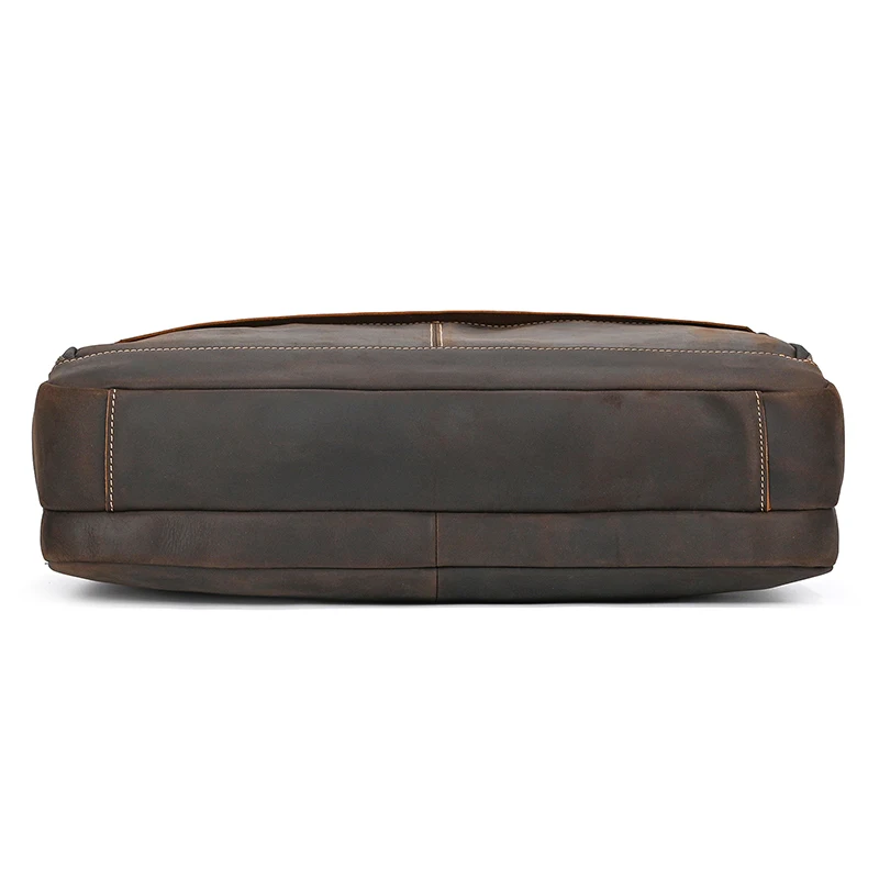 Crazy Horse Genuine Leather Men Briefcase Vintage 16 inch Big Business Laptop Handbag Large Cowhide Messenger Shoulder Bag Man