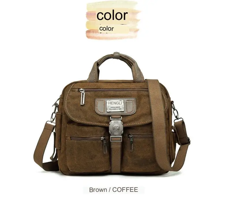 Retro Canvas Messenger Bags Multifunction Men Shoulder Briefcase Leisure Travel Handbag Toolkit Vintage Package Mallet