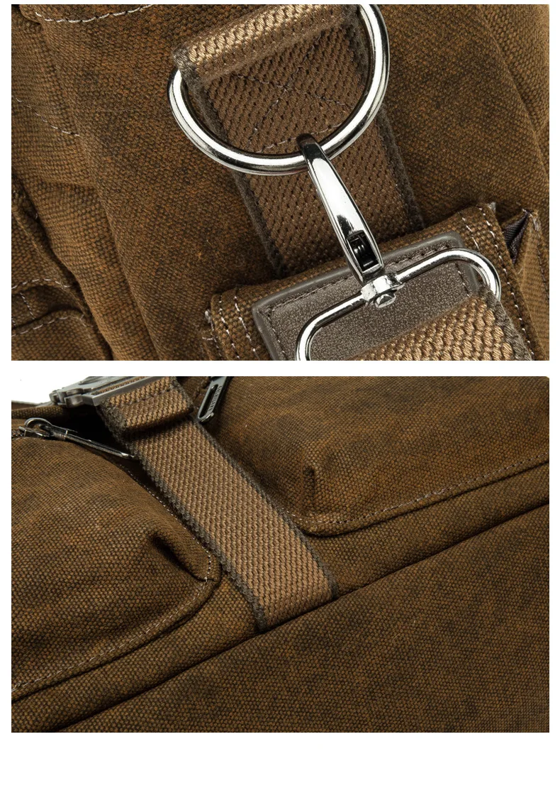 Retro Canvas Messenger Bags Multifunction Men Shoulder Briefcase Leisure Travel Handbag Toolkit Vintage Package Mallet