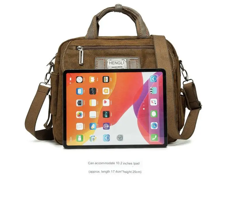 Retro Canvas Messenger Bags Multifunction Men Shoulder Briefcase Leisure Travel Handbag Toolkit Vintage Package Mallet