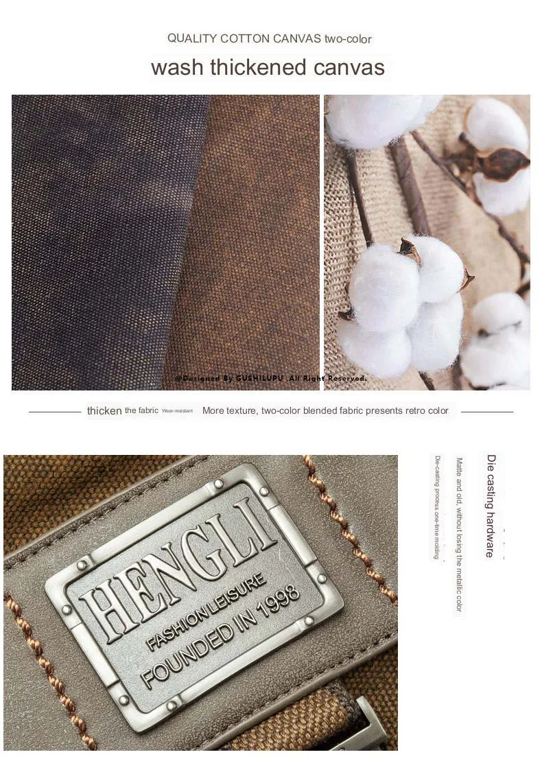 Retro Canvas Messenger Bags Multifunction Men Shoulder Briefcase Leisure Travel Handbag Toolkit Vintage Package Mallet