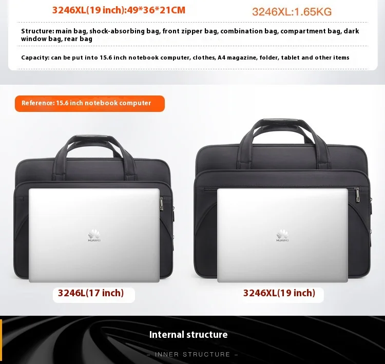 Large Briefcases For Men Canvas Tote Bag 15.6 Inch 17 Inch 19 Inch Laptop Case Work Bags Office Messenger Bag