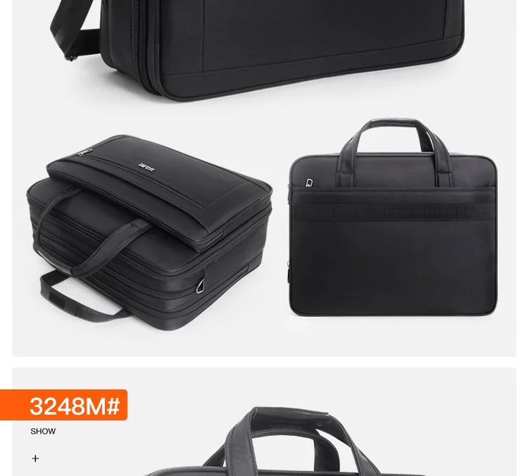 Large Briefcases For Men Canvas Tote Bag 15.6 Inch 17 Inch 19 Inch Laptop Case Work Bags Office Messenger Bag