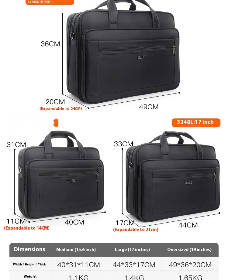 Large Briefcases For Men Canvas Tote Bag 15.6 Inch 17 Inch 19 Inch Laptop Case Work Bags Office Messenger Bag