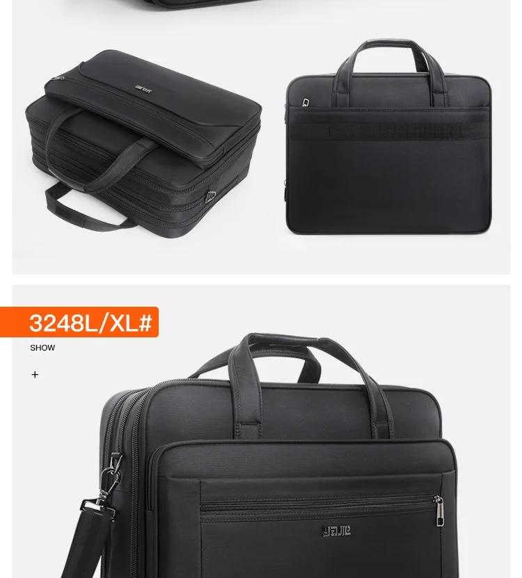 Large Briefcases For Men Canvas Tote Bag 15.6 Inch 17 Inch 19 Inch Laptop Case Work Bags Office Messenger Bag