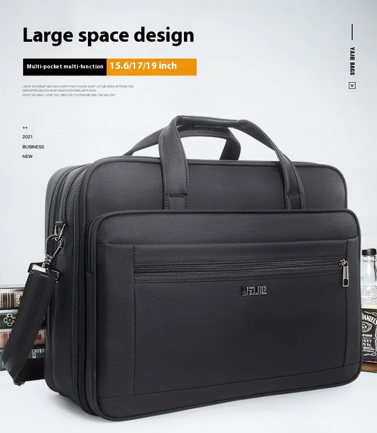 Large Briefcases For Men Canvas Tote Bag 15.6 Inch 17 Inch 19 Inch Laptop Case Work Bags Office Messenger Bag