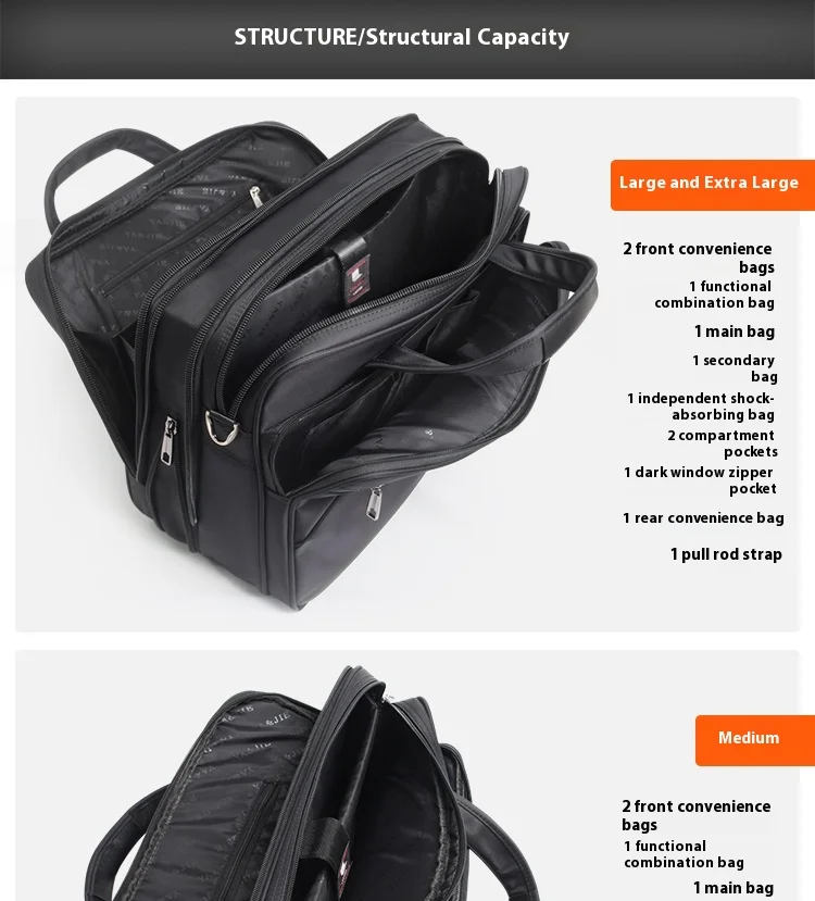 Large Briefcases For Men Canvas Tote Bag 15.6 Inch 17 Inch 19 Inch Laptop Case Work Bags Office Messenger Bag