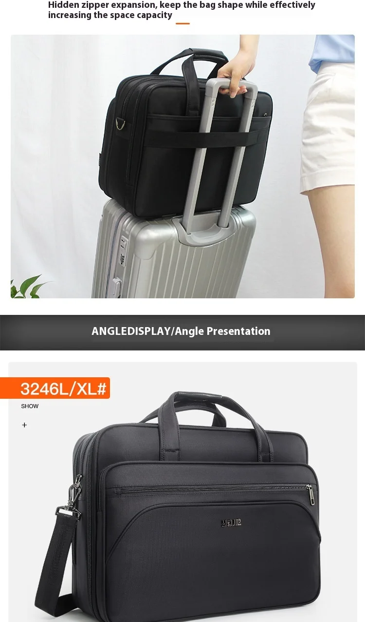 Large Briefcases For Men Canvas Tote Bag 15.6 Inch 17 Inch 19 Inch Laptop Case Work Bags Office Messenger Bag
