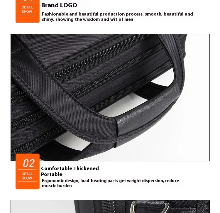 Large Briefcases For Men Canvas Tote Bag 15.6 Inch 17 Inch 19 Inch Laptop Case Work Bags Office Messenger Bag