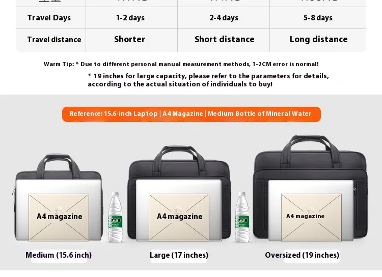 Large Briefcases For Men Canvas Tote Bag 15.6 Inch 17 Inch 19 Inch Laptop Case Work Bags Office Messenger Bag
