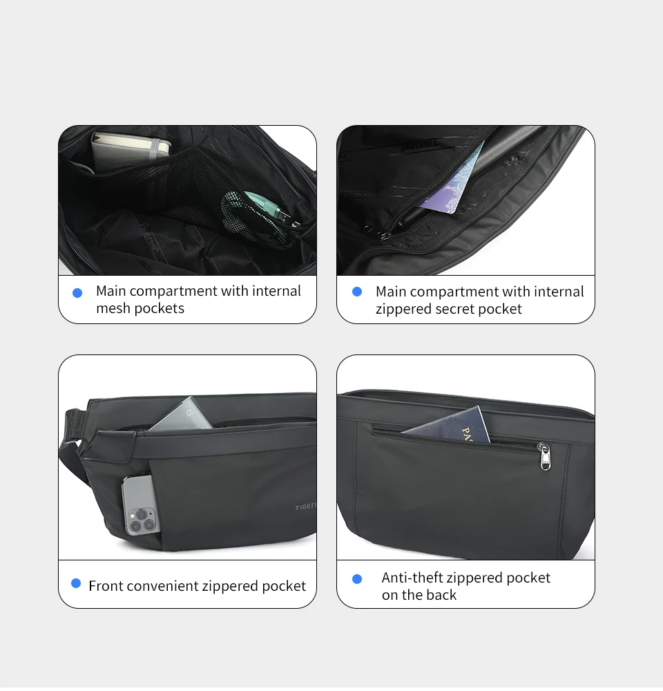 Tigernu Shoulder Bags Cross Bag Fashion Men's Bag Aesthetic Bags For Men Korean Shoulder Bag Male Chest Bag Lightweight Slingbag