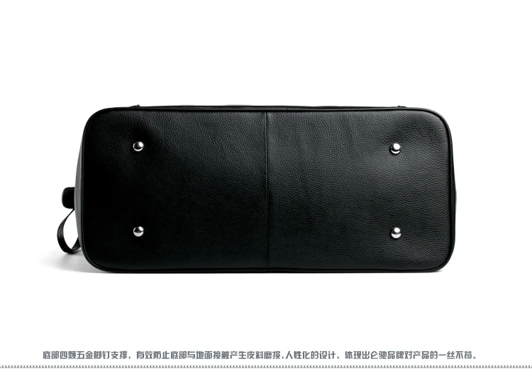 Luxury Men Genuine Leather Travel Bag Luggage Bag Men Leather Duffle Bags Weekend Shoulder Bag Overnight Male Tote Black