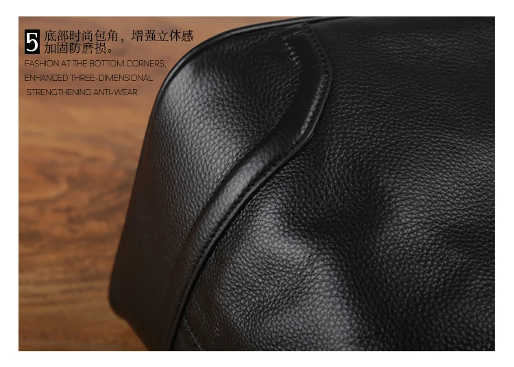 Luxury Men Genuine Leather Travel Bag Luggage Bag Men Leather Duffle Bags Weekend Shoulder Bag Overnight Male Tote Black