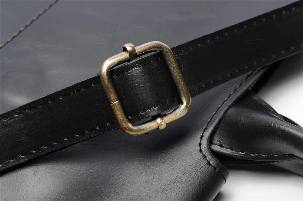 Simple PU Leather Men's Briefcase Handheld Business Shoulder Bag Large Capacity Computer Bag Men Messenger Bags