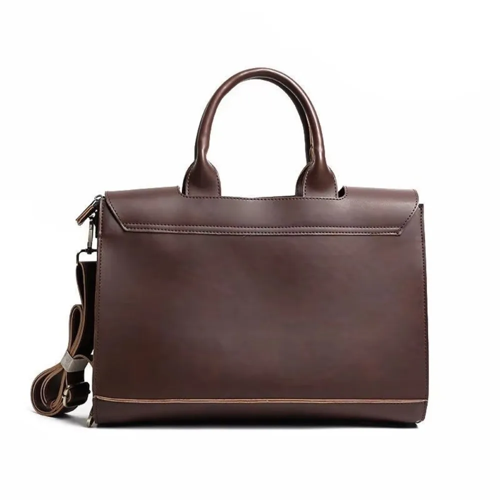 Simple PU Leather Men's Briefcase Handheld Business Shoulder Bag Large Capacity Computer Bag Men Messenger Bags