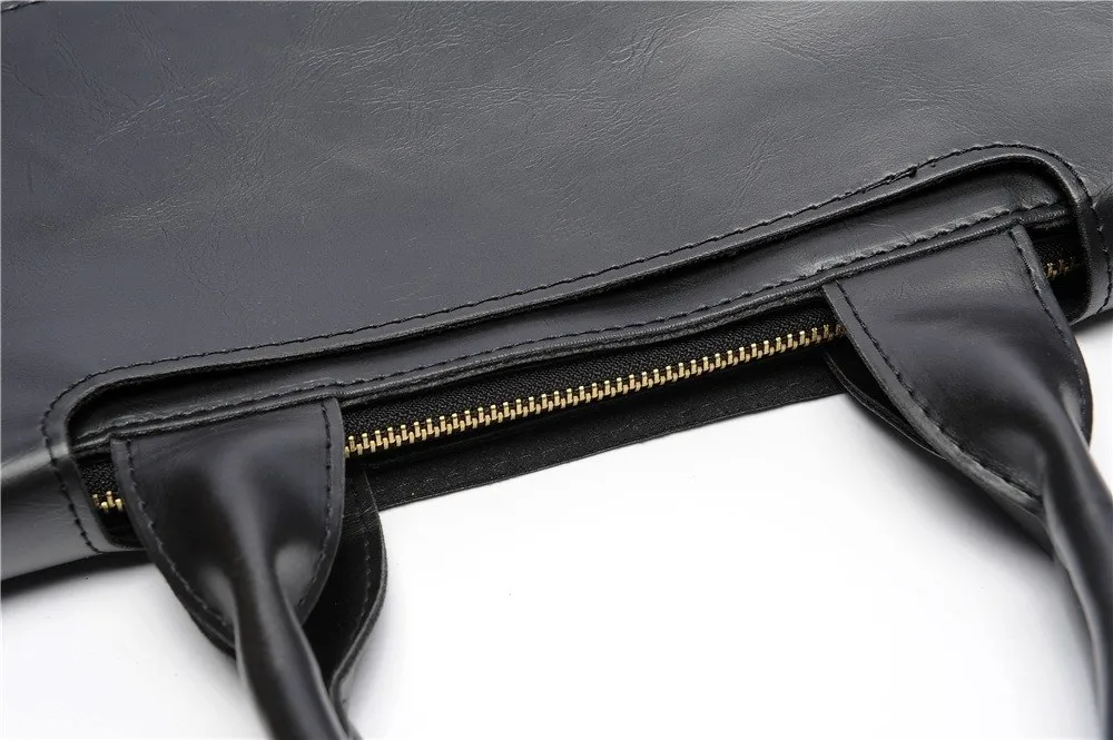 Simple PU Leather Men's Briefcase Handheld Business Shoulder Bag Large Capacity Computer Bag Men Messenger Bags