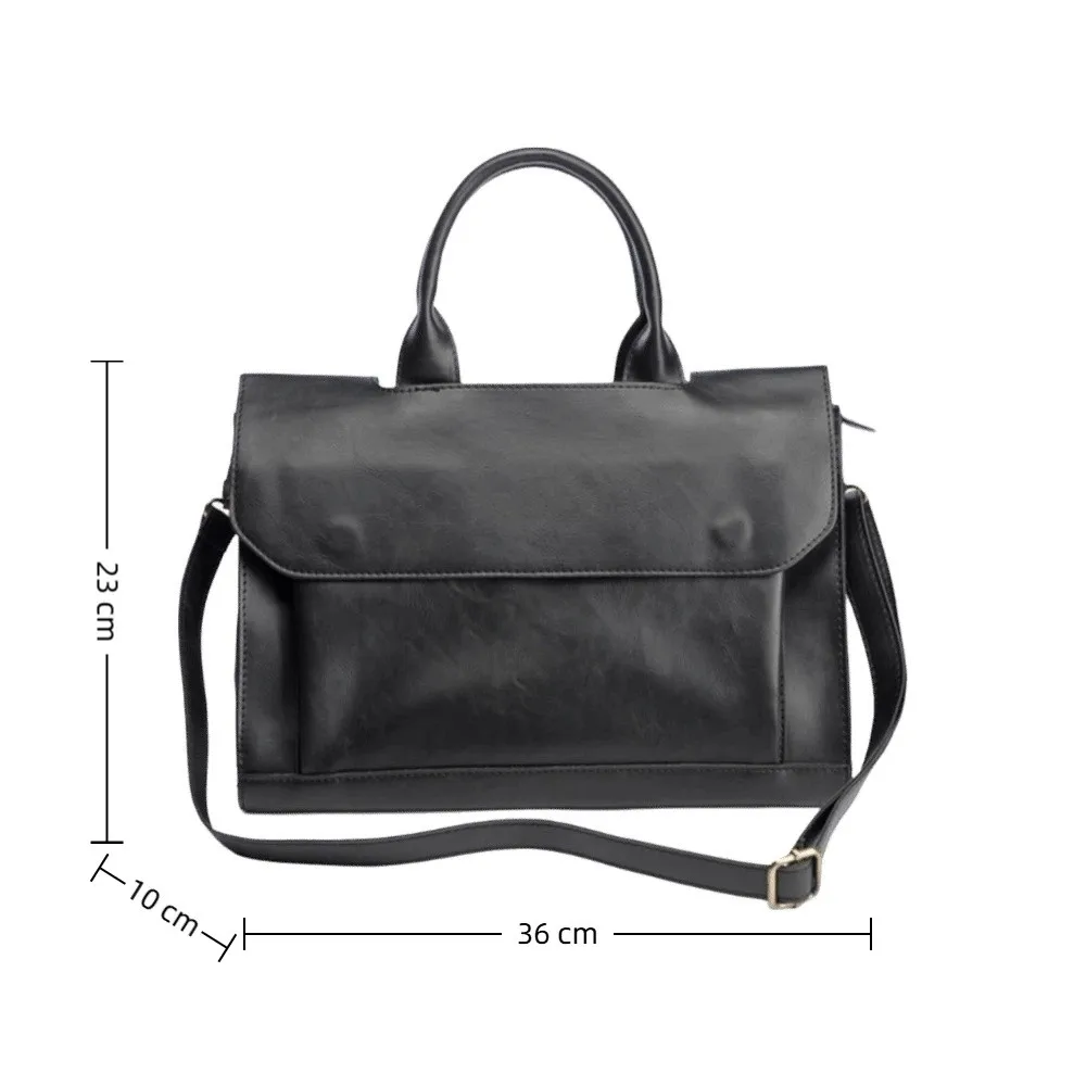 Simple PU Leather Men's Briefcase Handheld Business Shoulder Bag Large Capacity Computer Bag Men Messenger Bags