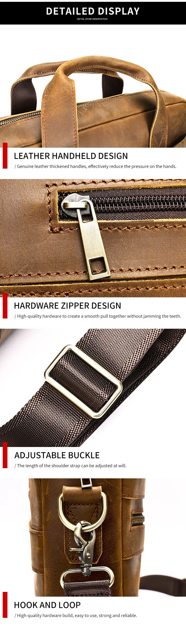 Genuine leather men's briefcase for business travel, top-layer cowhide handbag for lawyers, laptop bag, business handbag for men