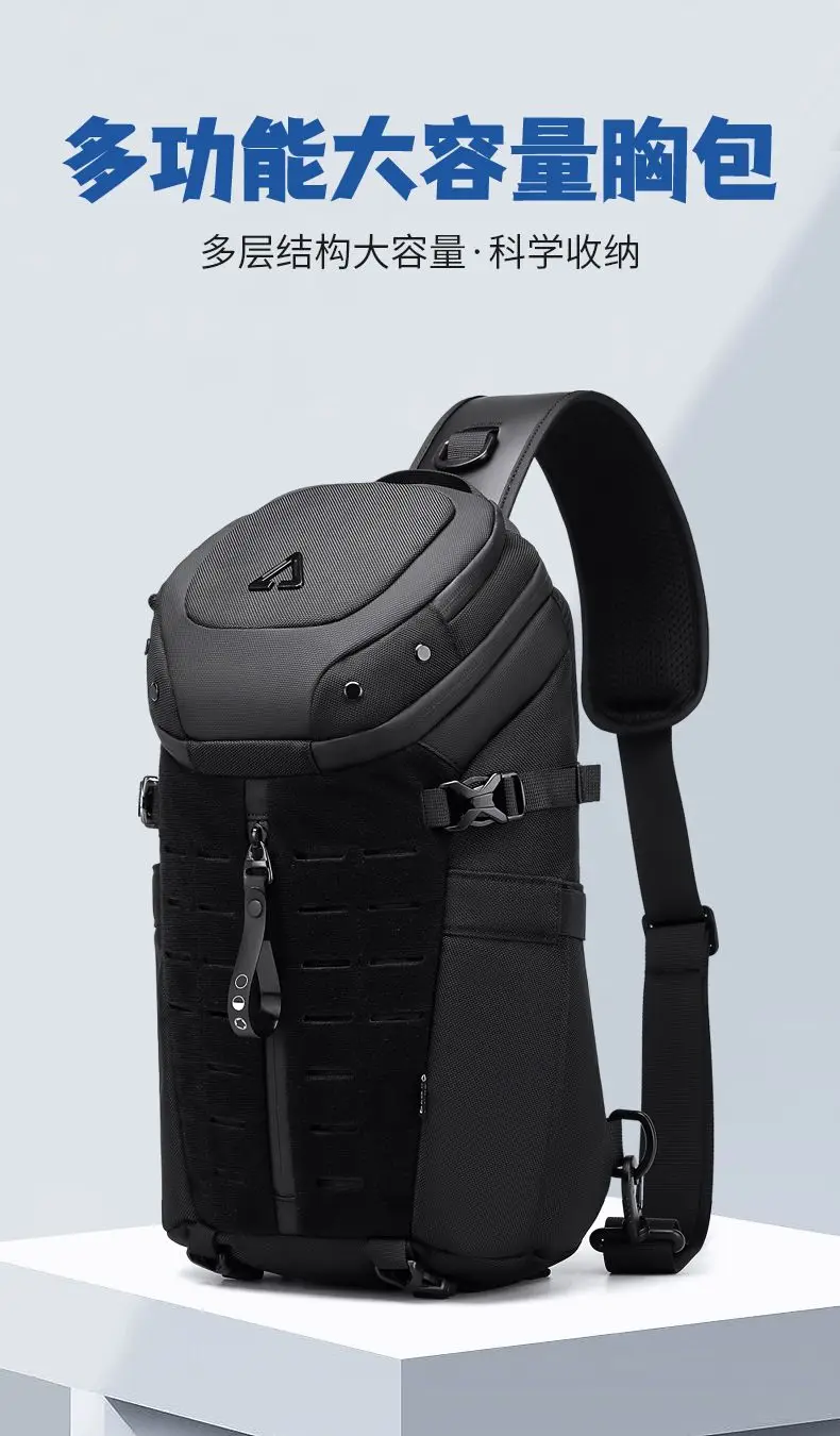 Ozuko Chest Bag Cross Bag Men Waterproof USB Man Crossbody Bag Anti-Theft Short Travel Messenger Sling Fashion Designer