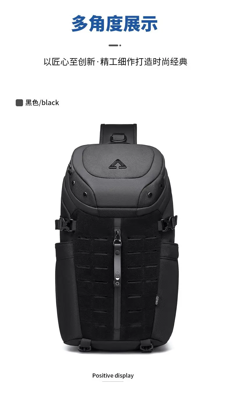 Ozuko Chest Bag Cross Bag Men Waterproof USB Man Crossbody Bag Anti-Theft Short Travel Messenger Sling Fashion Designer