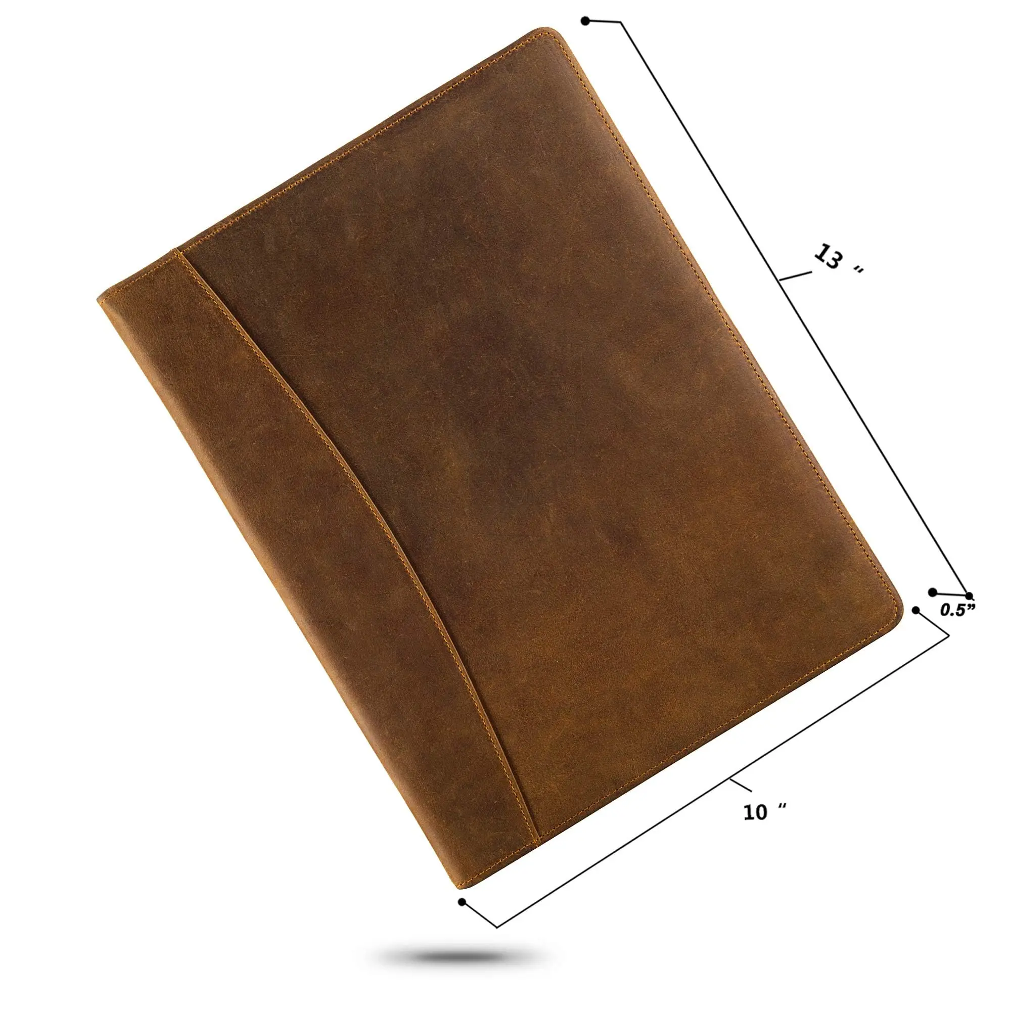 Vintage Genuine Leather Notepad Clipboard A4 Folder Legal Pad iPad 10.5" Tablet Case 33.5x25.4x3cm 0.8kg