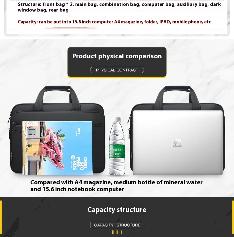 Large Capacity Briefcase Bag Men Business Bag 15.6 Inch Laptop Bag Shoulder Bags Canvas Handbags Notebook Bags Messenger