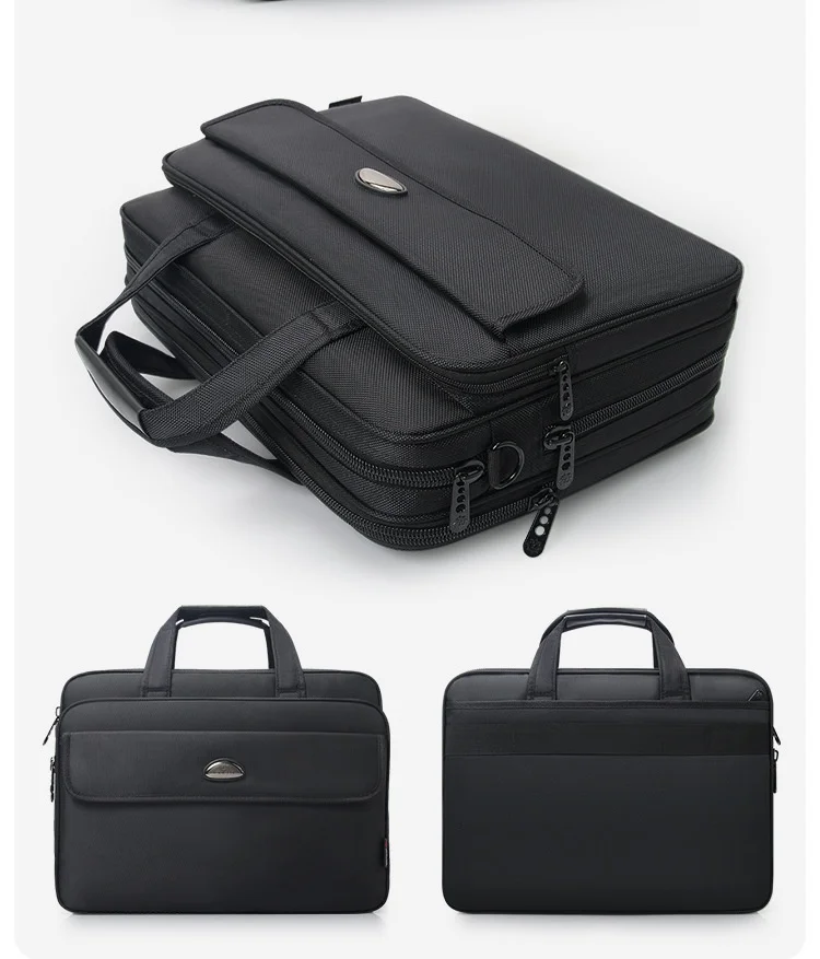 Large Capacity Briefcase Bag Men Business Bag 15.6 Inch Laptop Bag Shoulder Bags Canvas Handbags Notebook Bags Messenger