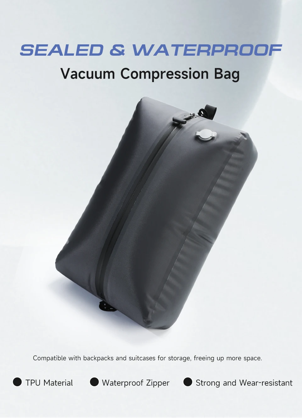 Tigernu Vacuum Compression Bags With Pump Separate Vacuum Pack Travel Portable Bag Waterproof TPU Luggage Packaging Portion Bags