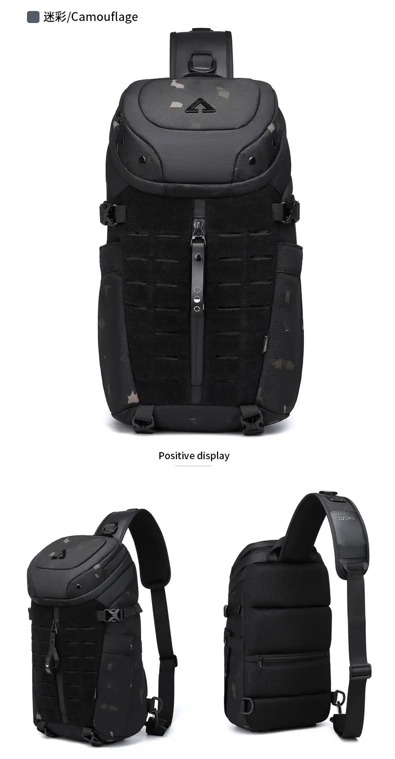 Ozuko Men's Waterproof Crossbody Bag with USB Anti-Theft Short Travel Messenger Sling Fashion Designer Chest Bag for Men