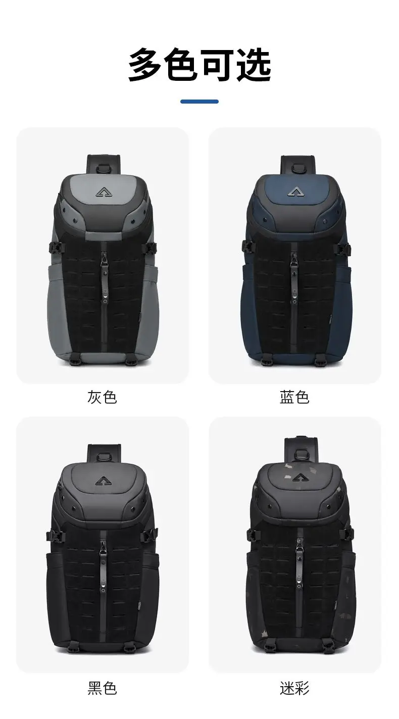 Ozuko Men's Waterproof Crossbody Bag with USB Anti-Theft Short Travel Messenger Sling Fashion Designer Chest Bag for Men