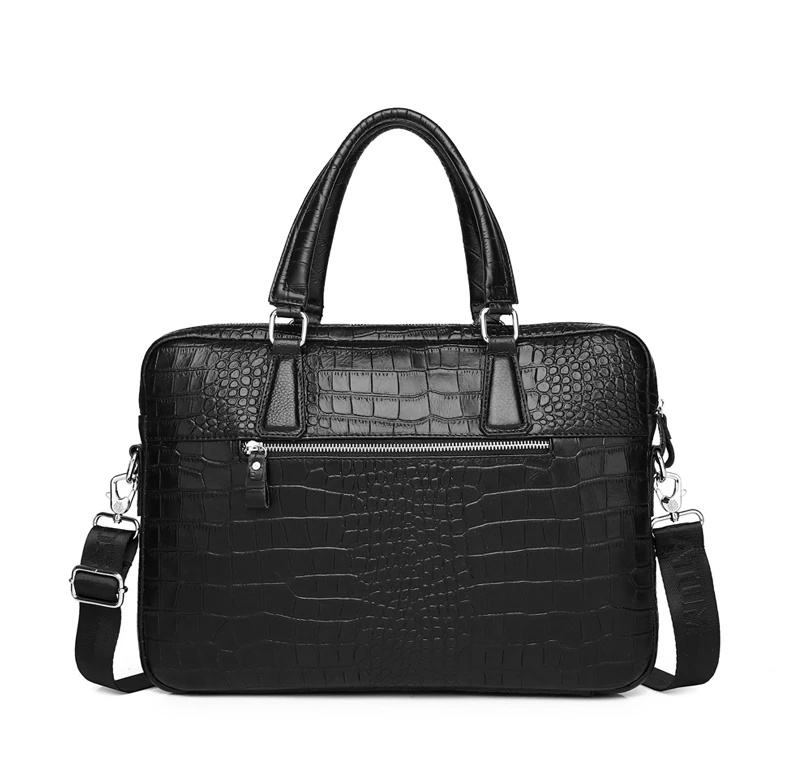 SCHLATUM Genuine Leather Crocodile Grain Briefcases Hard For Men 15.6 Inch Laptop Briefcase Bags Computer Bag Luxury Handbags