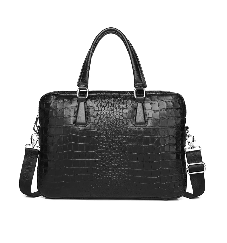SCHLATUM Genuine Leather Crocodile Grain Briefcases Hard For Men 15.6 Inch Laptop Briefcase Bags Computer Bag Luxury Handbags