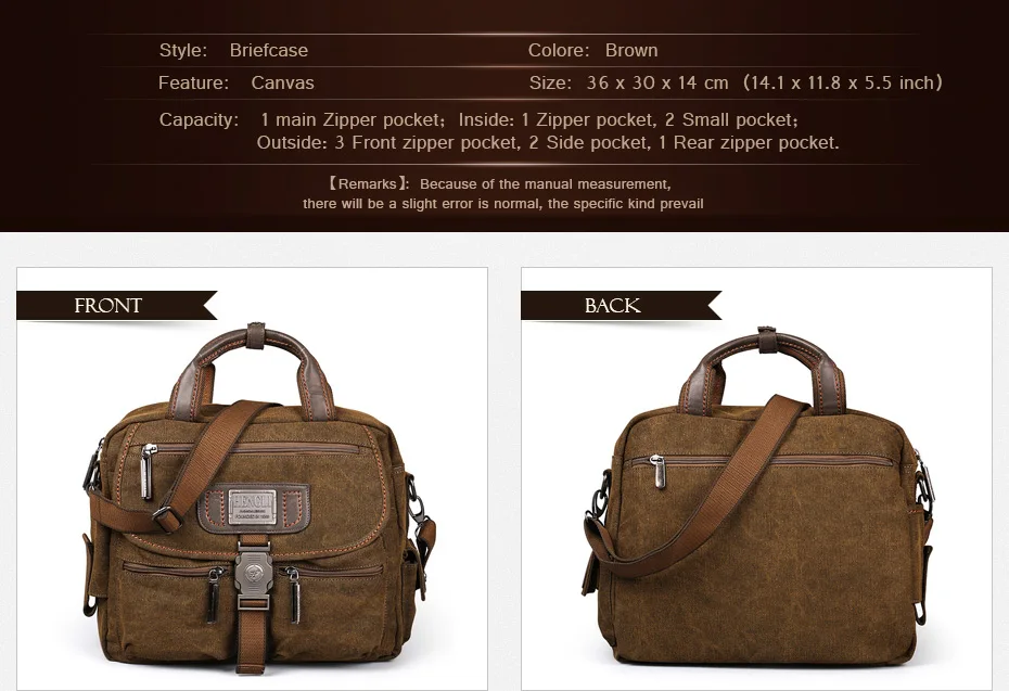 2022 Ruil Retro Canvas Messenger Bags Multifunction Men Shoulder Briefcase Leisure Travel Handbag Toolkit Vintage Package Mallet