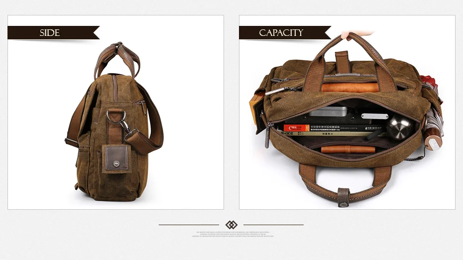 2022 Ruil Retro Canvas Messenger Bags Multifunction Men Shoulder Briefcase Leisure Travel Handbag Toolkit Vintage Package Mallet