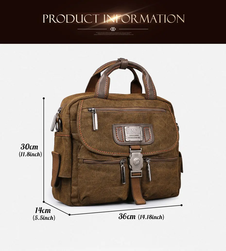 2022 Ruil Retro Canvas Messenger Bags Multifunction Men Shoulder Briefcase Leisure Travel Handbag Toolkit Vintage Package Mallet
