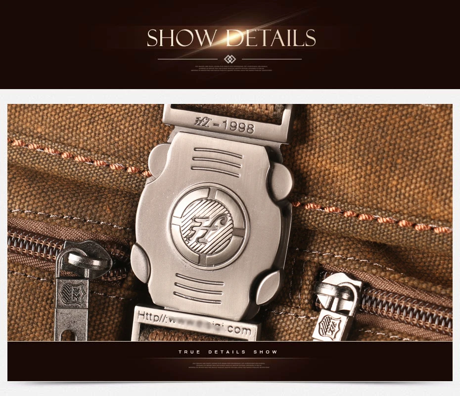 2022 Ruil Retro Canvas Messenger Bags Multifunction Men Shoulder Briefcase Leisure Travel Handbag Toolkit Vintage Package Mallet