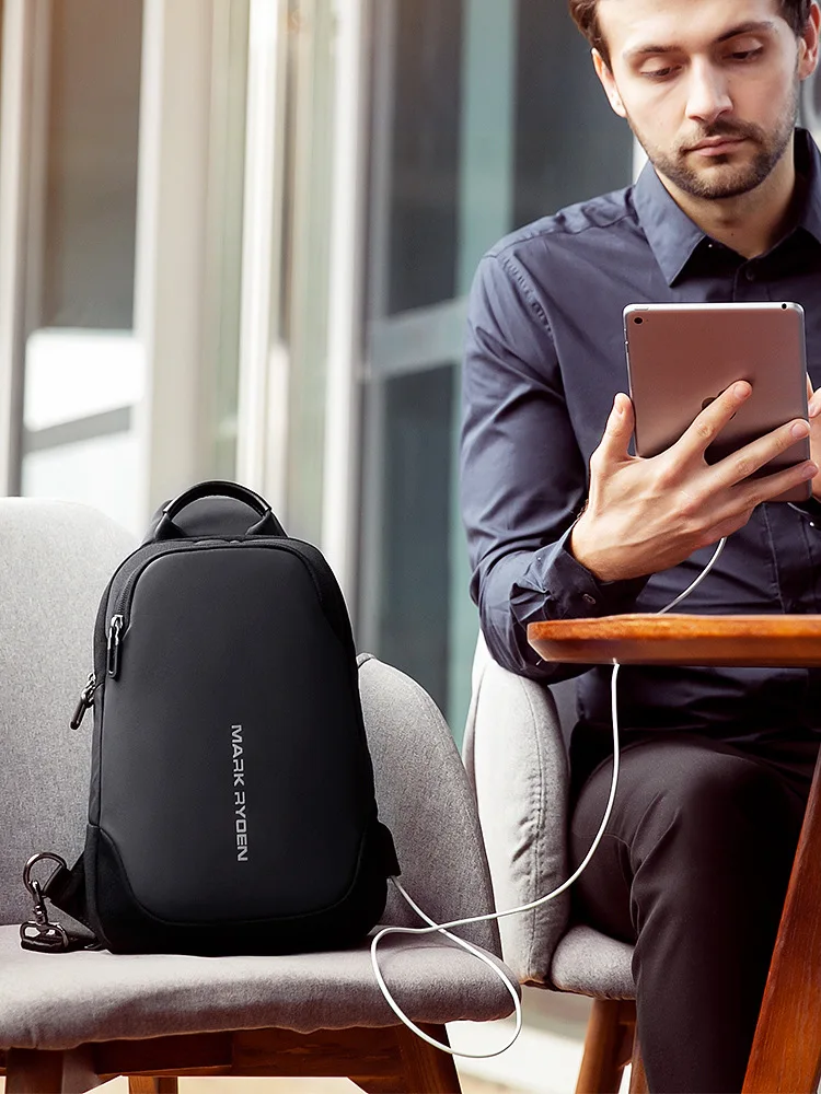 Mark Ryden Chest Bag Man Anti-thief Sling Bag Waterproof Men Crossbody Bag Fit 9.7 inch Ipad Fashion Shoulder Bag