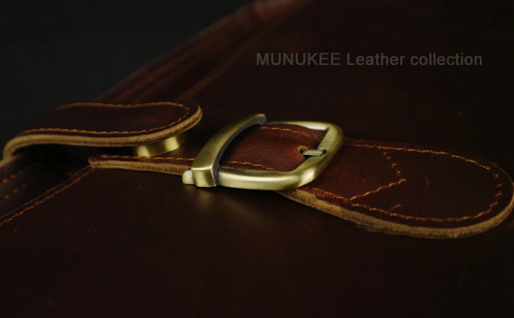 Luxury Genuine Leather Men Briefcase Business Bag Leather Portfolio Laptop Bag Shoulder Messenger Bag Male Document Office Bag