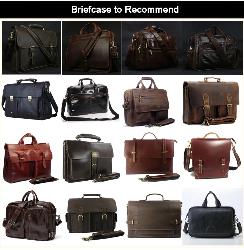 Luxury Genuine Leather Men Briefcase Business Bag Leather Portfolio Laptop Bag Shoulder Messenger Bag Male Document Office Bag