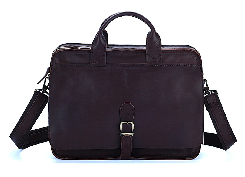 Luxury Genuine Leather Men Briefcase Business Bag Leather Portfolio Laptop Bag Shoulder Messenger Bag Male Document Office Bag