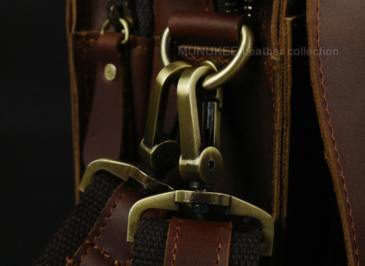 Luxury Genuine Leather Men Briefcase Business Bag Leather Portfolio Laptop Bag Shoulder Messenger Bag Male Document Office Bag