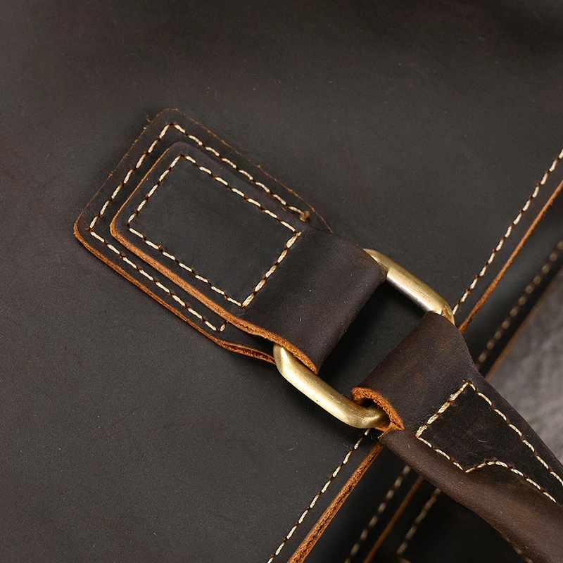 Genuine Leather Mens Briefcase 15 inch Business Laptop Handbag Computer Bag Cowhide Male Shoulder bag Cow Leather Men Bag Tote