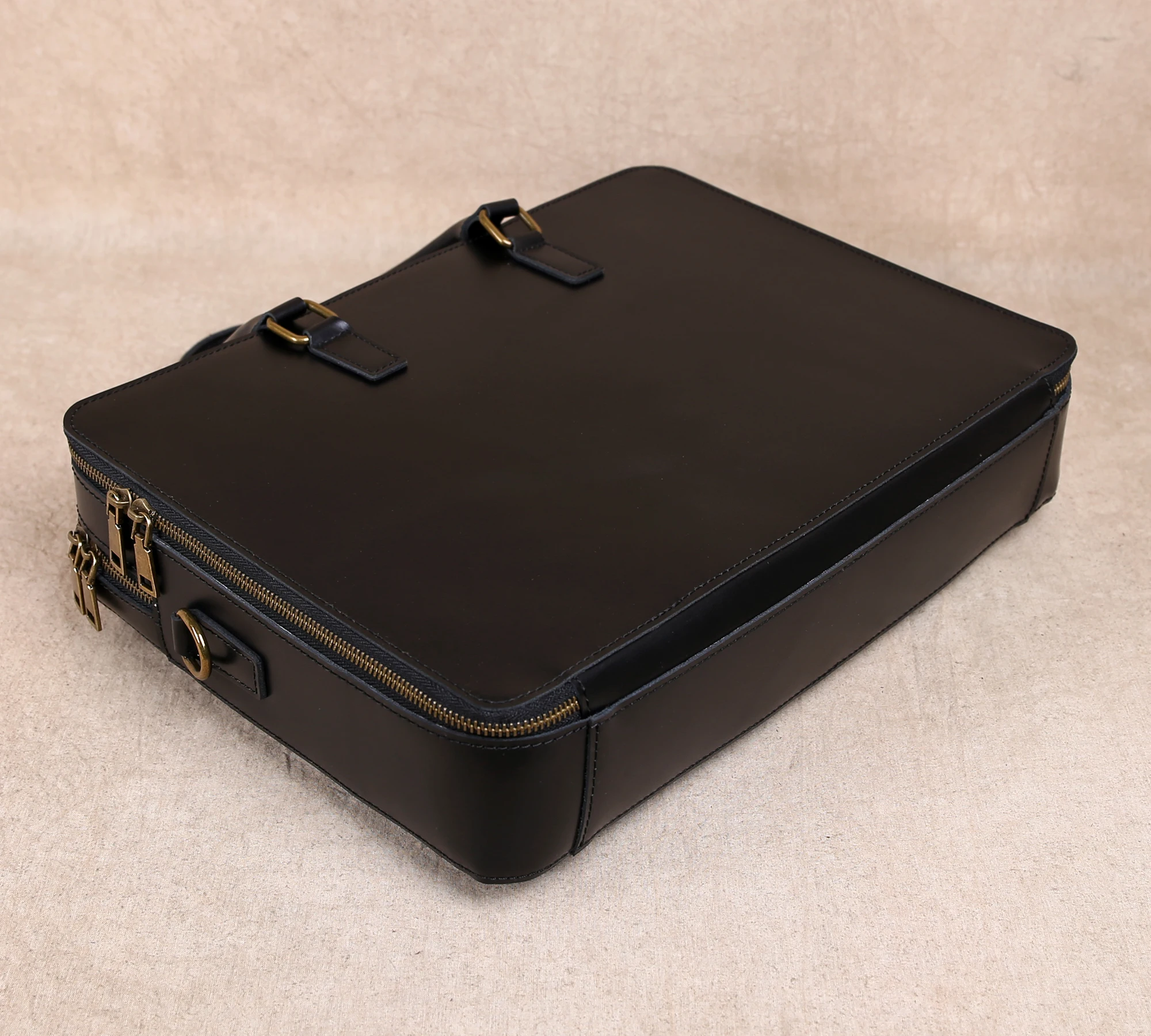 Original Business Casual Genuine Leather Briefcase, Hand-Held Bag, Top Layer Cowhide Computer Bag, Single-Shoulder Bag