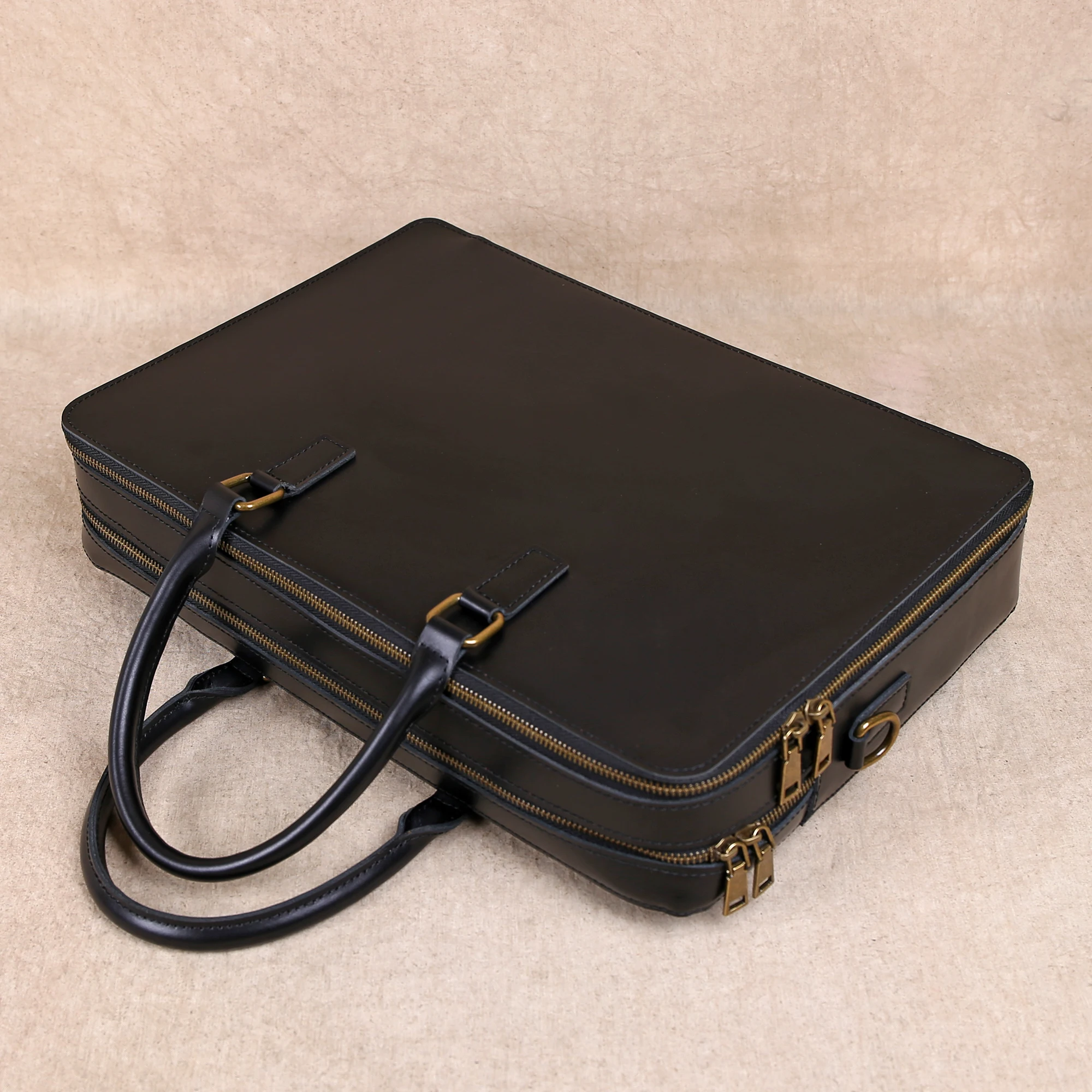 Original Business Casual Genuine Leather Briefcase, Hand-Held Bag, Top Layer Cowhide Computer Bag, Single-Shoulder Bag